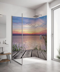 PlateART Eck Duschrückwand Sonnenuntergang MAR_18_21
