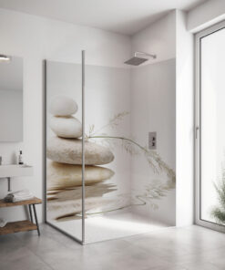 PlateART Eck Duschrückwand Wellness ZEN Steine SPA_13_20