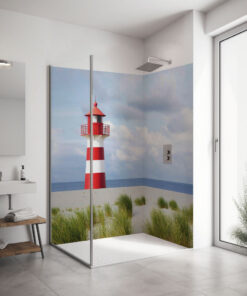 PlateART Duschrückwand Küchenrückwand Wandverkleidung Maritim Leuchtturm