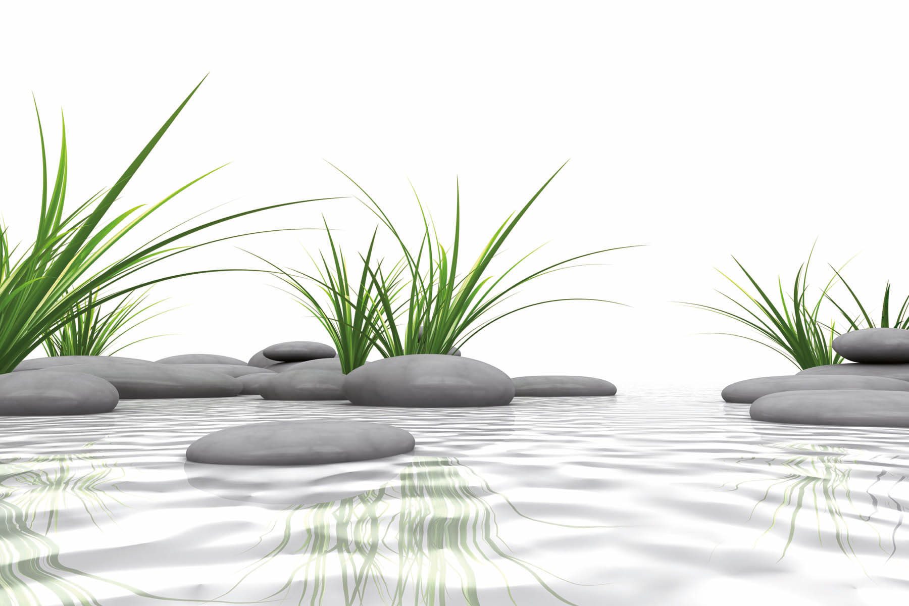 PlateART Duschrückwand Küchenrückwand Wandverkleidung Wellness Zen Spa Steine Gräser