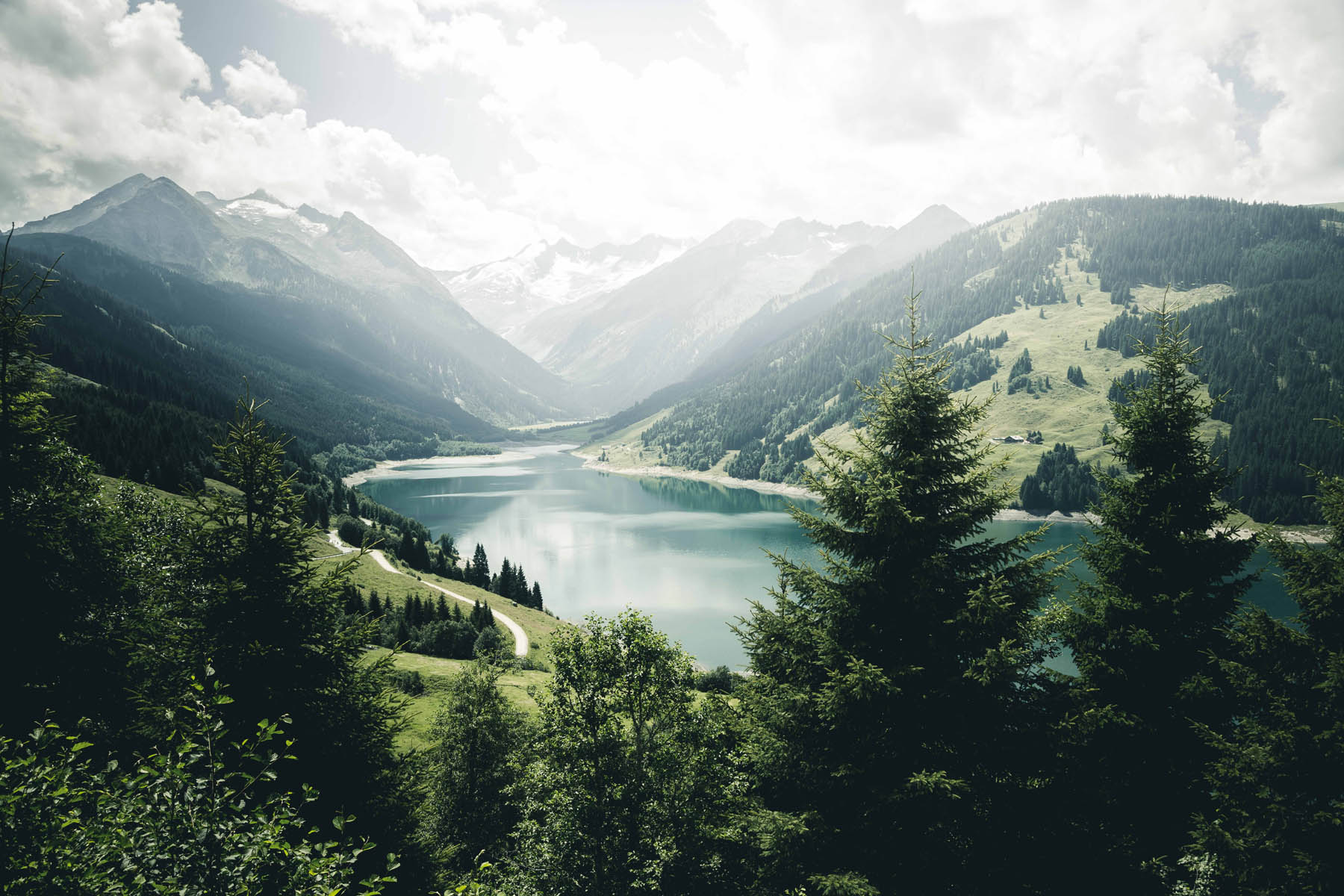 PlateART Duschrückwand Küchenrückwand Wandverkleidung Bergsee