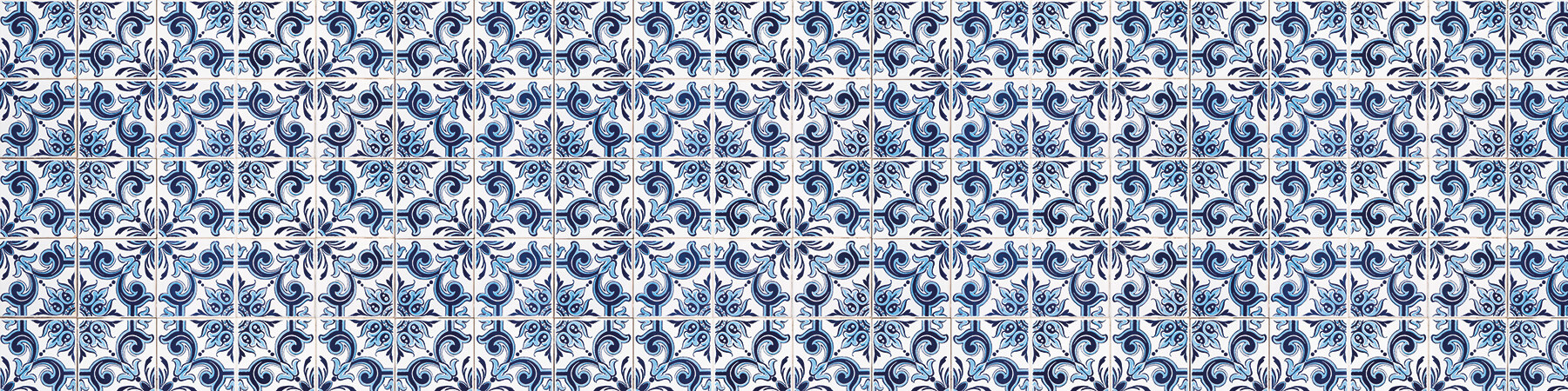 PlateART Duschrückwand Küchenrückwand Wandverkleidung portugiesische Fliesen blau