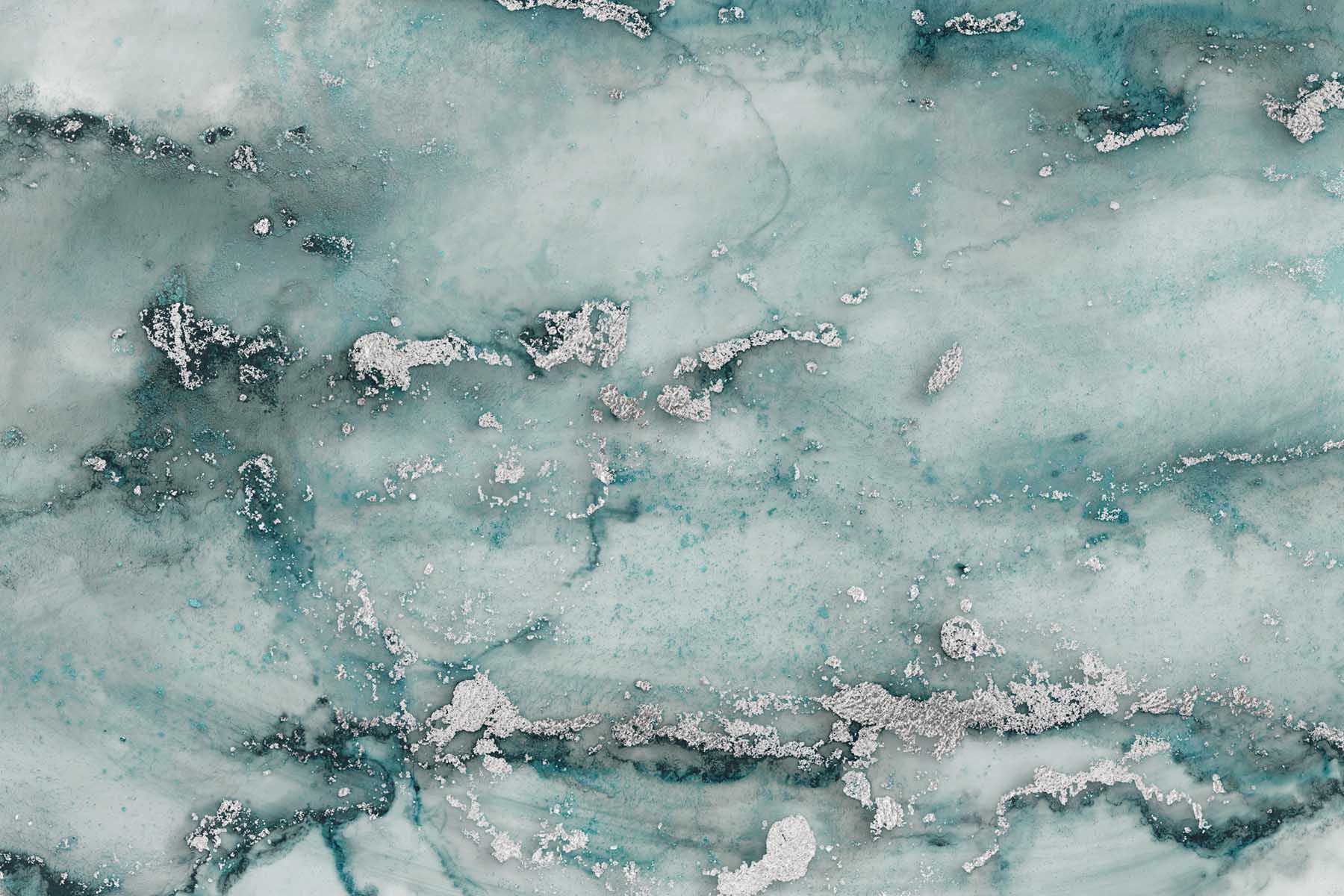 PlateART Duschrückwand Küchenrückwand Wandverkleidung Exklusiv PlateARTIST Alcohol Ink blau silber